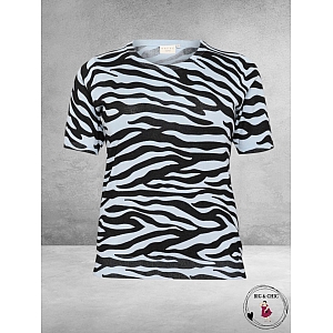 KAFFE CURVE Trui Lizzy Blue/Black Graphic